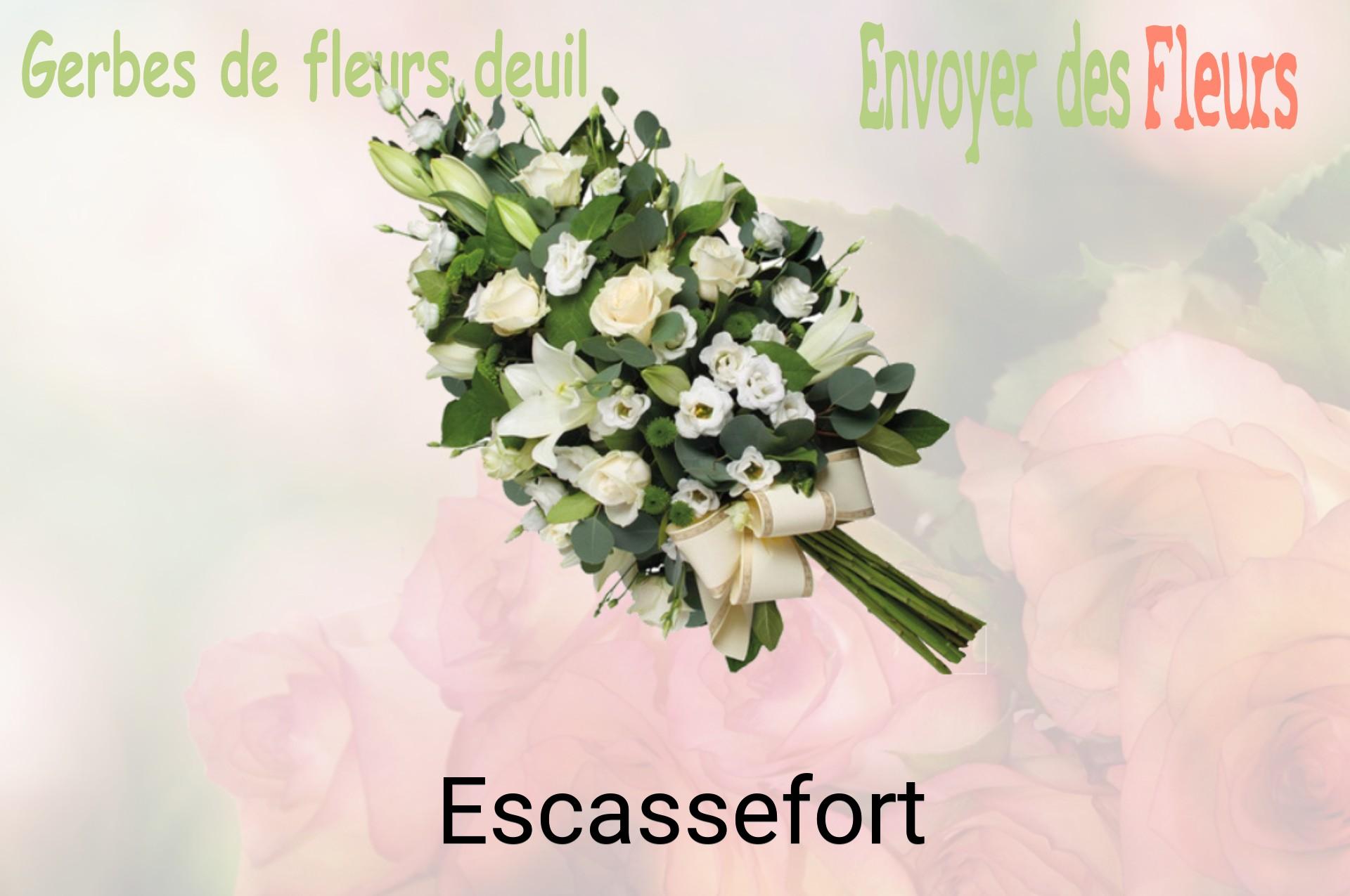 Gerbe de fleurs de deuil livrée à Escassefort